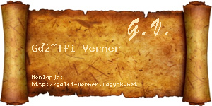 Gálfi Verner névjegykártya